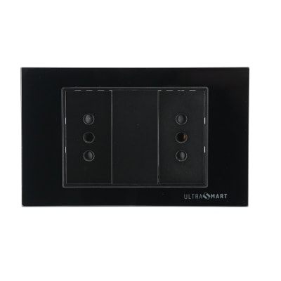Tomacorriente Doble 10A Crystal Black 1