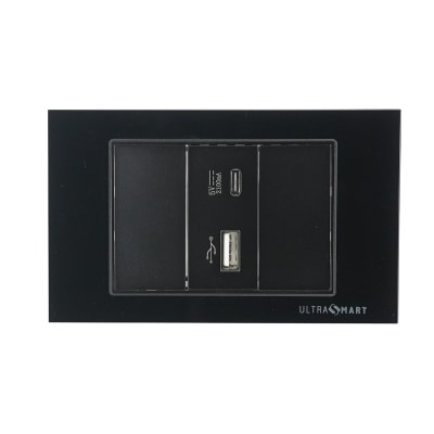 Cargador Usb Muro + tipo C 2100mA / DC5V UltraSmart Crystal Black 1