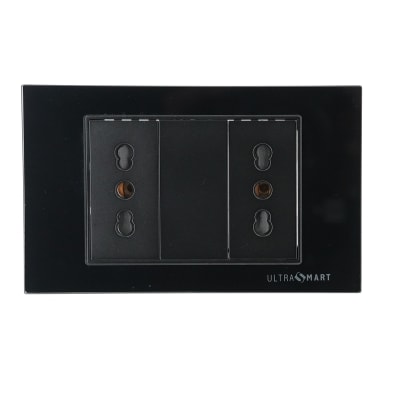 Tomacorriente Doble 10A/16A UltraSmart Crystal Black 1