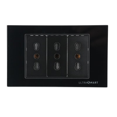 Tomacorriente Triple 10A/16A UltraSmart Crystal Black