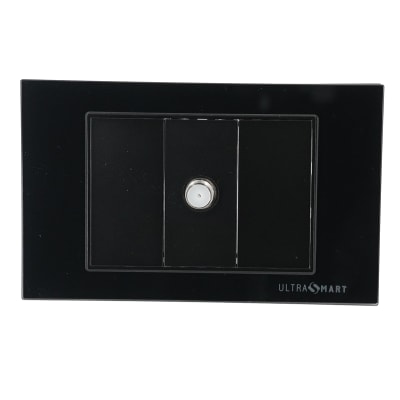 Toma TV Cable Muro UltraSmart Crystal Black