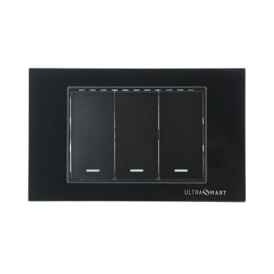 Interruptor Conmutador Triple 9/24  UltraSmart Crystal Black