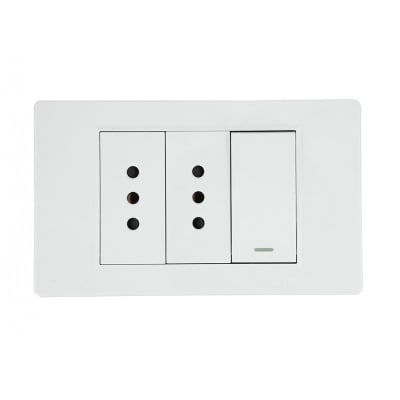 Interruptor Simple 9/12 + Tomacorriente Doble UltraSmart Standard 1