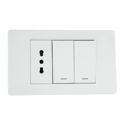 Tomacorriente Simple 10/16A + Interruptor Doble UltraSmart Standard