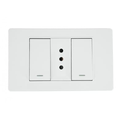 Conmutador Doble 9/24 + Tomacorriente Simple UltraSmart Standard