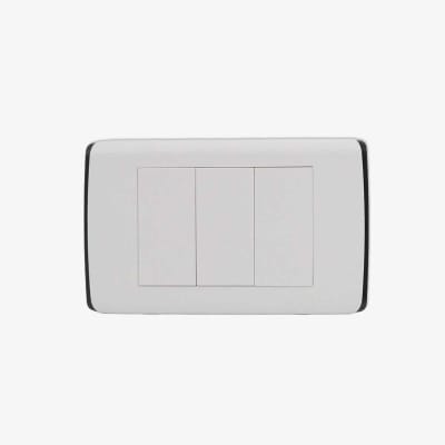 Placa Triple Enchufe o Interruptor UltraSmart Style White 1