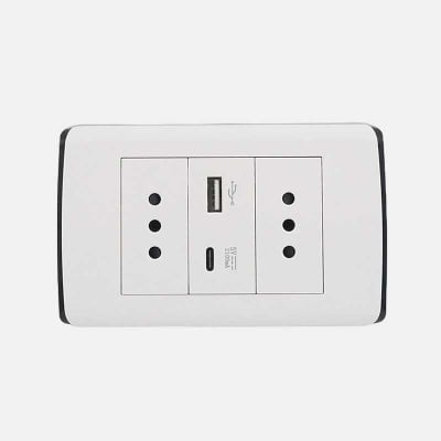 Cargador Usb Muro + Tomacorriente Doble UltraSmart Style White 1