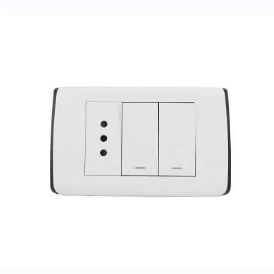 Tomacorriente Simple 10/16A + Interruptor Doble UltraSmart Style White