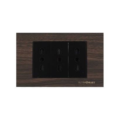Tomacorriente Triple 10A/16A UltraSmart Wood 1