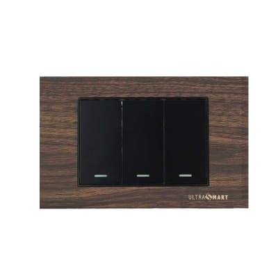 Interruptor Simple + Conmutador Doble 9/24  UltraSmart Wood