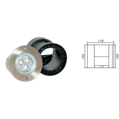 Foco Piscina LED 3x3W AC 12V 2