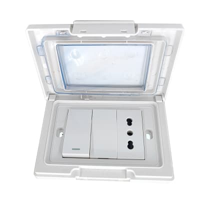 Hidrobox Interruptor Simple 9/12 + Tomacorriente 16A 2