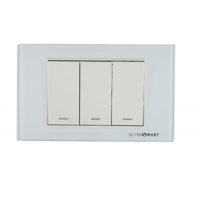 Interruptor Conmutador 9/24 Triple Crystal White 8