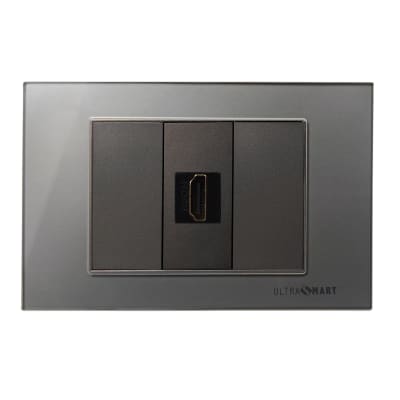 Placa de Muro 1 Puerto HDMI Linea Crystal Grey