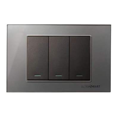 Interruptor Simple + Conmutador Doble 9/24 Linea Crystal Grey