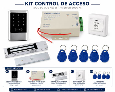 KIT CONTROL DE ACCESO RFID PANTALLA TÁCTIL CON CERRADURA 180KG 2