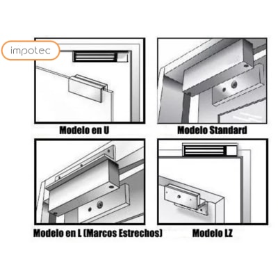 Cerradura Magnetica 180KG Completa con Soporte U 2