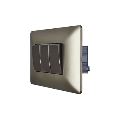 Interruptor Triple 9/32 10A STANFORD Café 2