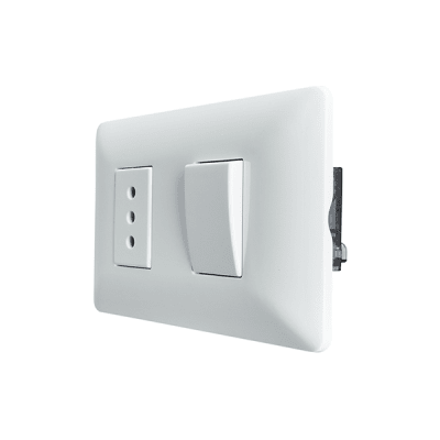 Interruptor Simple 9/12 + Tomacorriente Simple 10A STANFORD 2