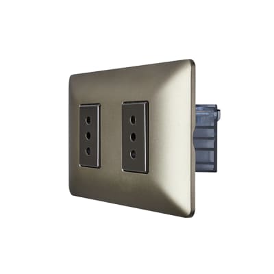 Tomacorriente Doble 10A STANFORD Café 2