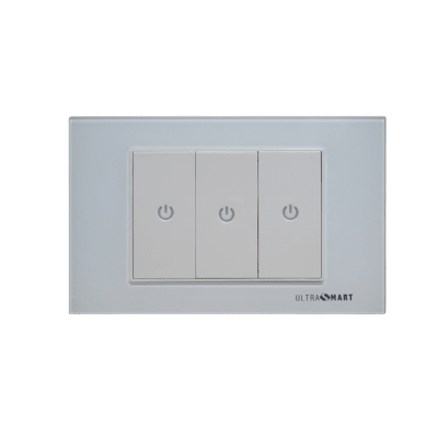 Interruptor Inteligente WiFi con Placa Blanco – Triple (3 Módulos) UltraSmart