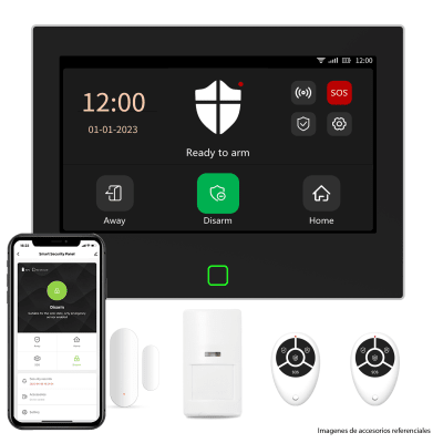 Kit de alarma WiFi + 4G con panel táctil 3