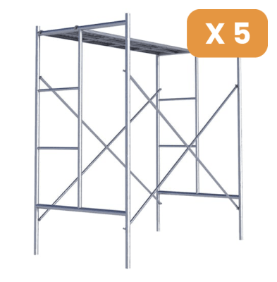 Pack 5 Andamios Galvanizados 180 X 95 X 170 + 4 Ruedas 1