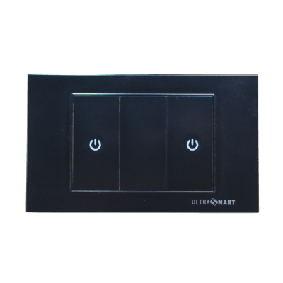 Interruptor Inteligente WiFi Pulsador Fisico Negro – Doble (2 Módulos)