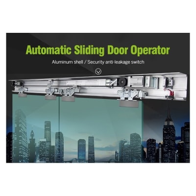 Sistema de Apertura 2 hojas Puertas de Vidrio Corredera 6