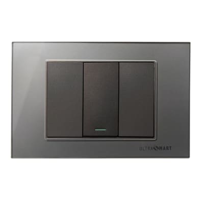 Interruptor Conmutador Simple 9/24  UltraSmart Linea Crystal Grey