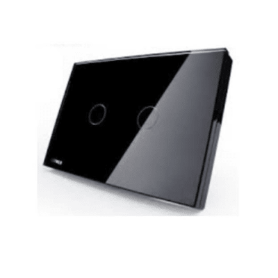 Interruptor Eléctrico Touch Crystal 2 Canales Negro + Control Remoto 2