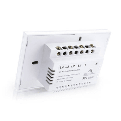 Interruptor Eléctrico Touch Crystal 3 Canales Blanco + Control Remoto 3