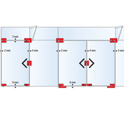 Soporte Pivote Lateral Superior  Vidrio 2