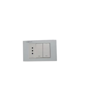 Tomacorriente 10A Simple + Interruptor 9/12 Doble Crystal White 3