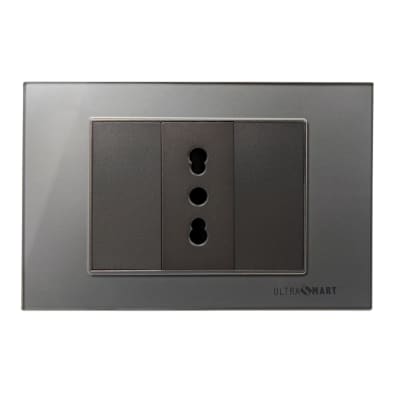 Tomacorriente Simple 10-16A/250V Linea Crystal Grey