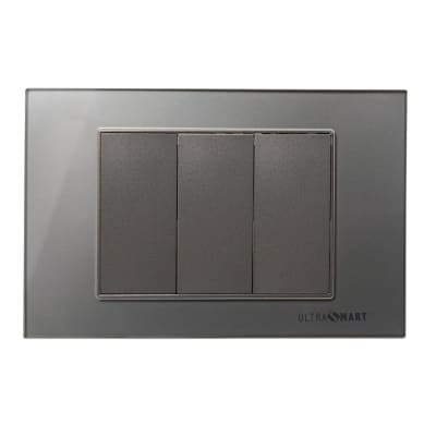 Tapa Doble Triple Enchufe o Interruptor UltraSmart Linea Crystal Grey 1