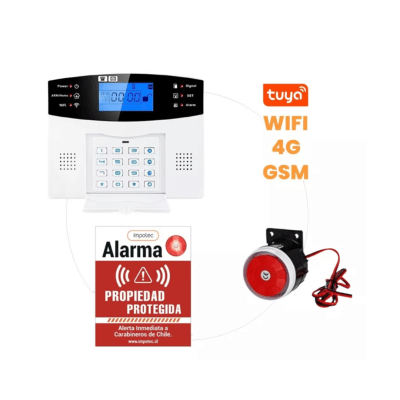 Alarma Wifi 4G Kit 4 Sensores Mov + 1 Sensor Mag / Impotec 3
