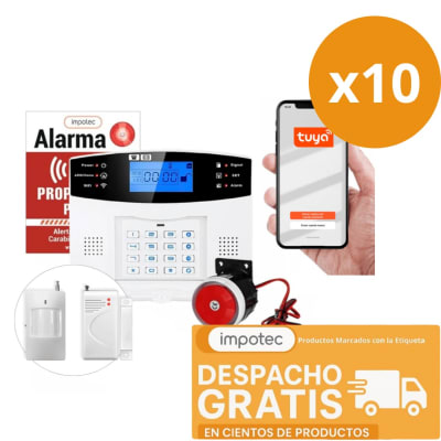 Pack 10 Alarmas Wifi 4G 2 Sensores