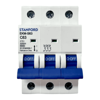 Interruptor Automático 3x63A 6KA Curva C STANFORD 2