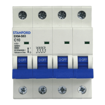 Interruptor Automático 4x10A 6KA Curva C STANFORD 2