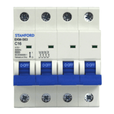 Interruptor Automático 4x16A 6KA Curva C STANFORD 2