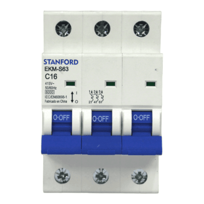 Interruptor Automático 3x16A 6KA Curva C STANFORD 2