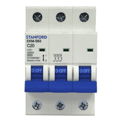 Interruptor Automático 3x20A 6KA Curva C STANFORD 2