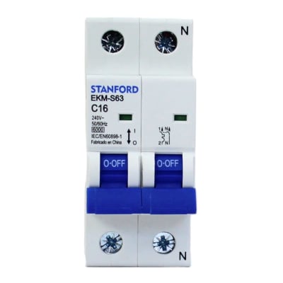 Interruptor Automático 2x16A 6KA Curva C STANFORD 2