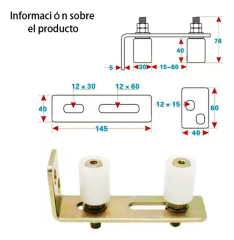 Guía Soporte Ajustable Para Portón Corredizo Nylon 3