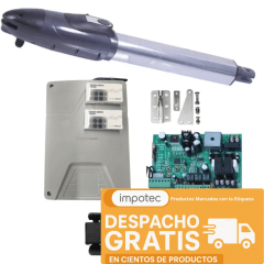 Kit 2 Brazo Motor Batiente Condominio Uso Intenso 350KG 3.5MT + Cerradura 1