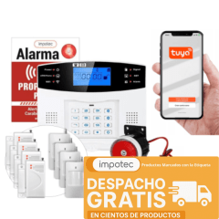 Alarma Wifi 4G Kit 4 Sensores Mag + 4 Sensores Mov / IMPOTEC 4