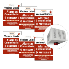 Pack 6 Cartel Alarma Placa Disuasiva A. Comunitaria IMPOTEC 1