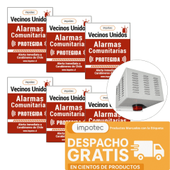 Pack 6 Cartel Alarma Placa Disuasiva A. Comunitaria IMPOTEC 3