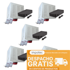 Pack 5 Alarmas Comunitarias 20W + 5 UPS Respaldo 2